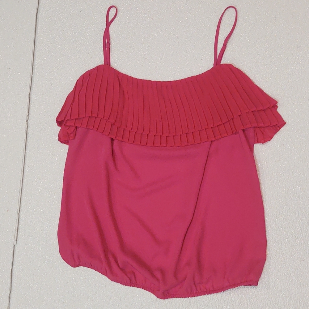 NWOT NY&CO Pink Pleated off the shoulder tank